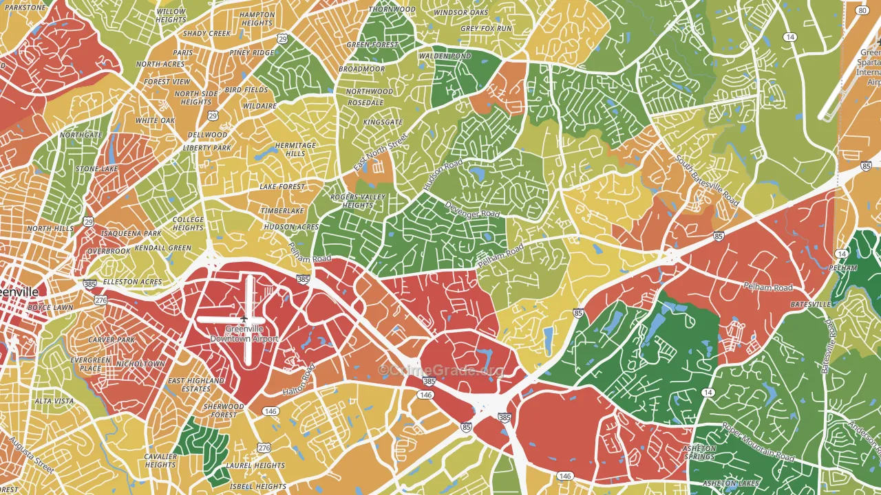 29615, SC Map of Theft Rates