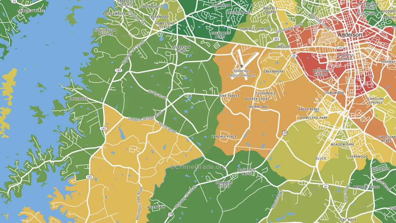 29626, SC Map of Theft Rates