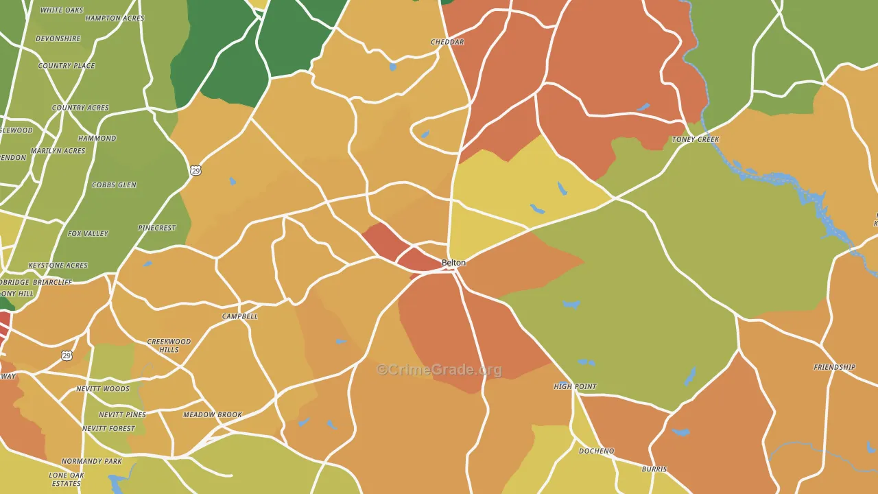 29627, SC Map of Theft Rates