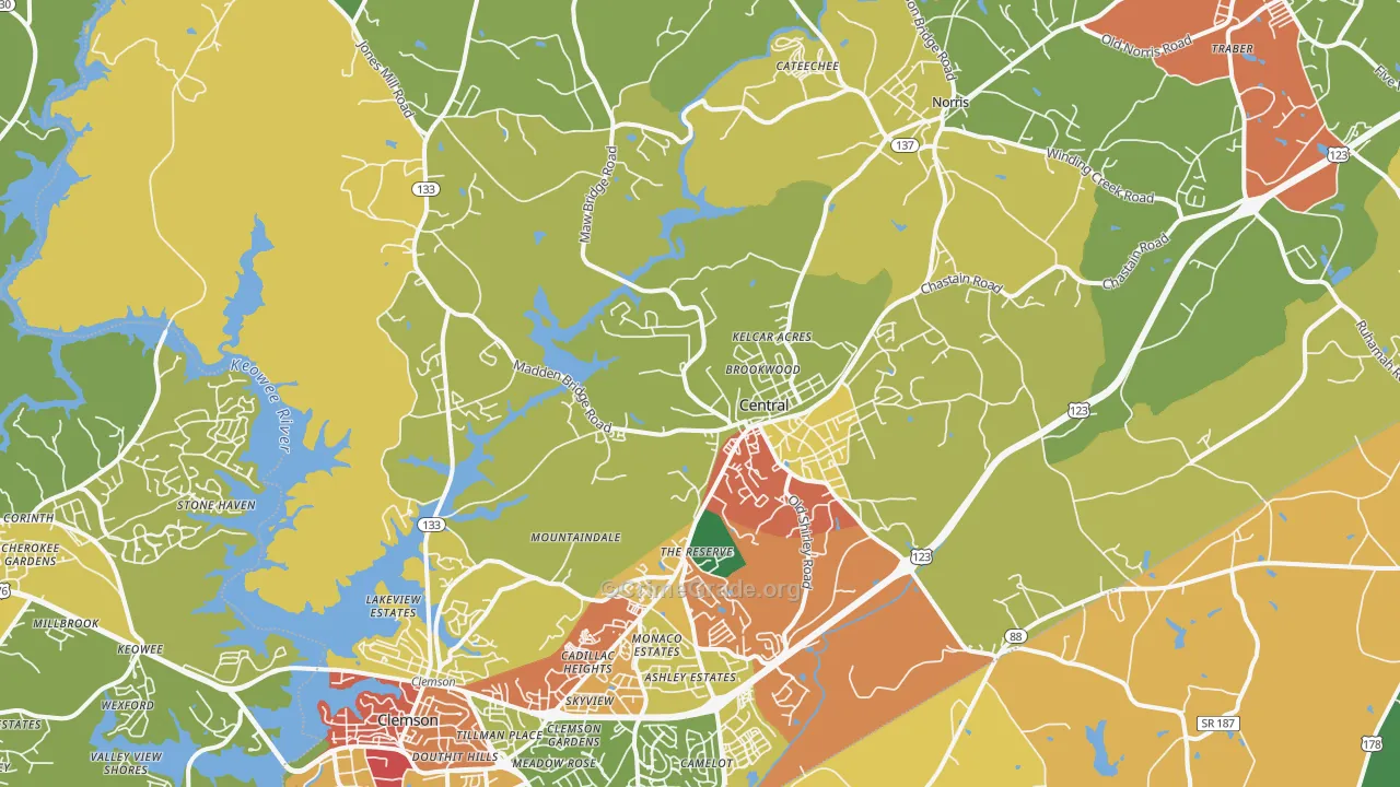 29630, SC Map of Theft Rates