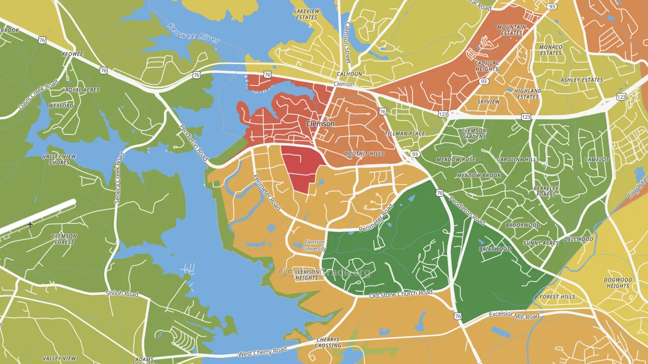 29634, SC Map of Theft Rates