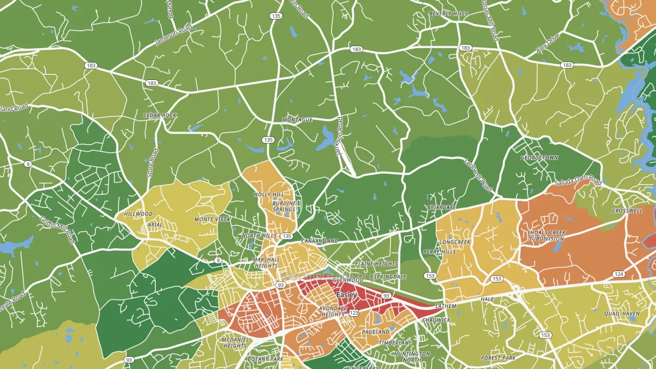 29640, SC Map of Theft Rates