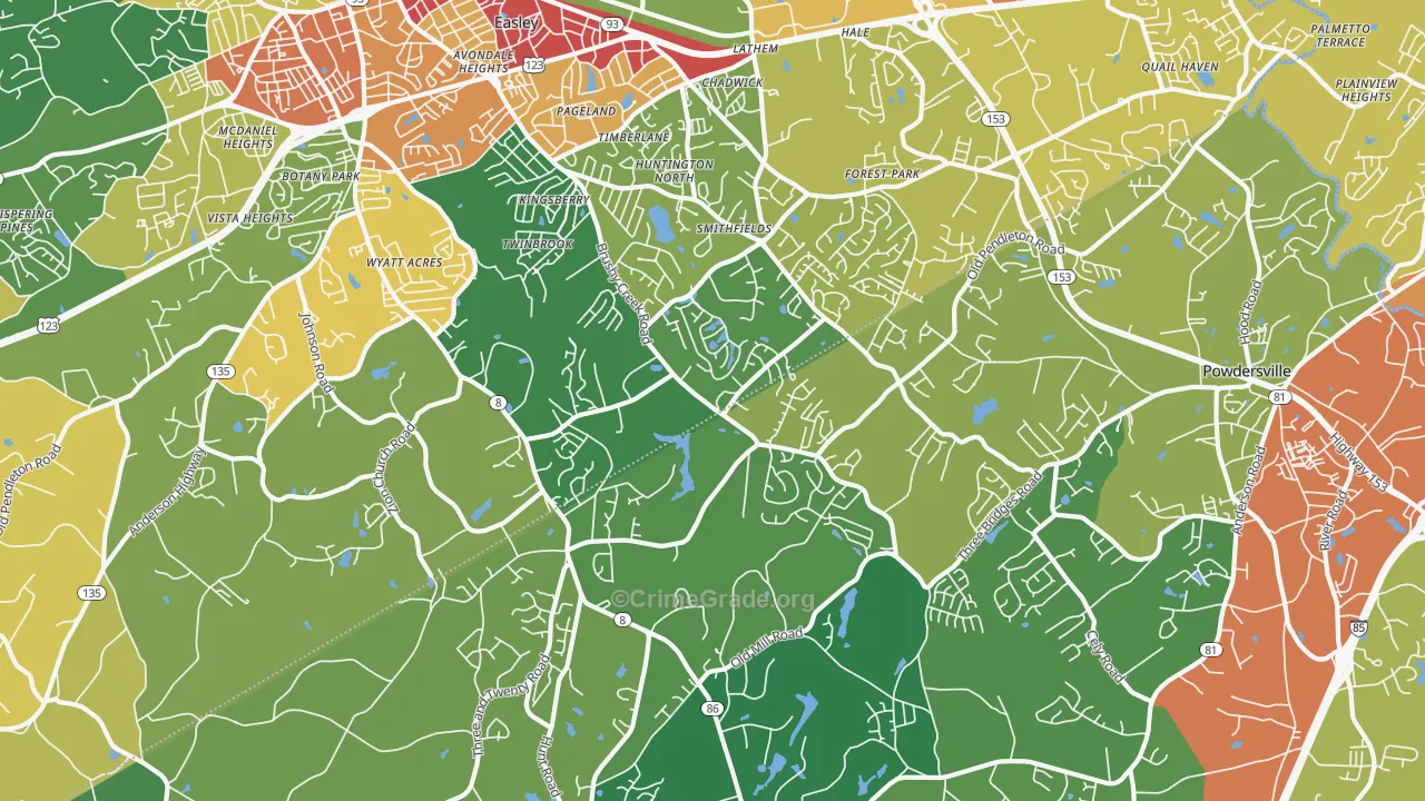 29642, SC Map of Theft Rates