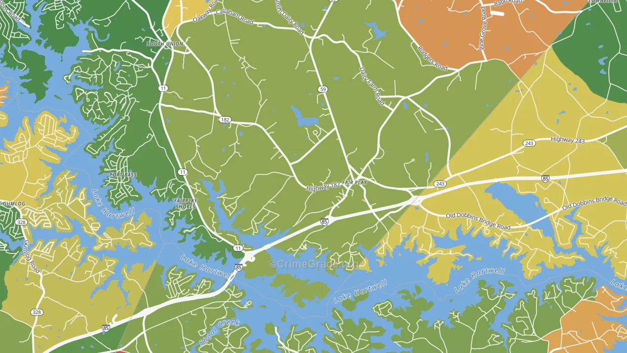 29643, SC Map of Theft Rates