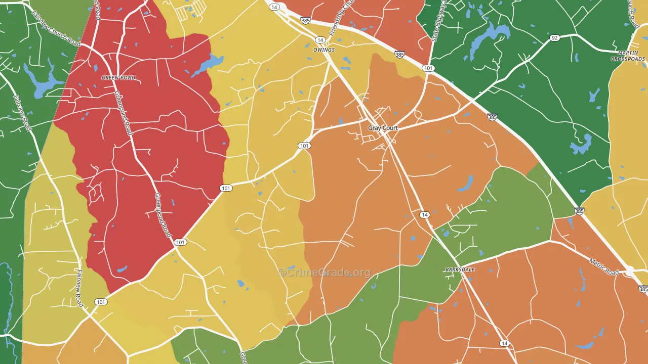 29645, SC Map of Theft Rates