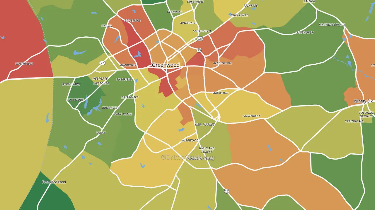 29646, SC Map of Theft Rates