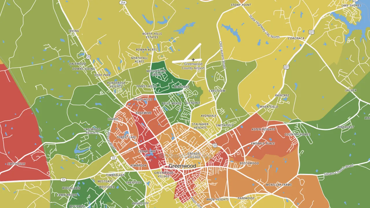 29649, SC Map of Theft Rates