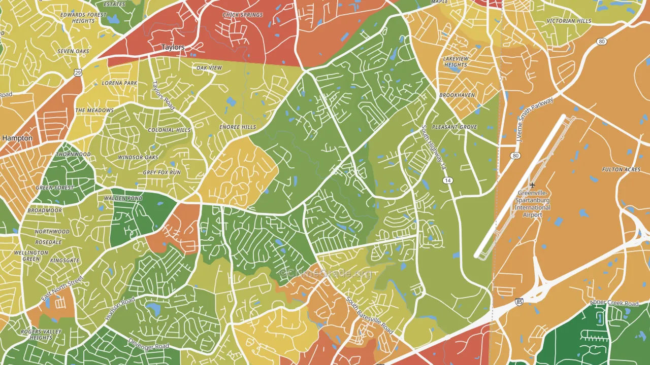 29650, SC Map of Theft Rates