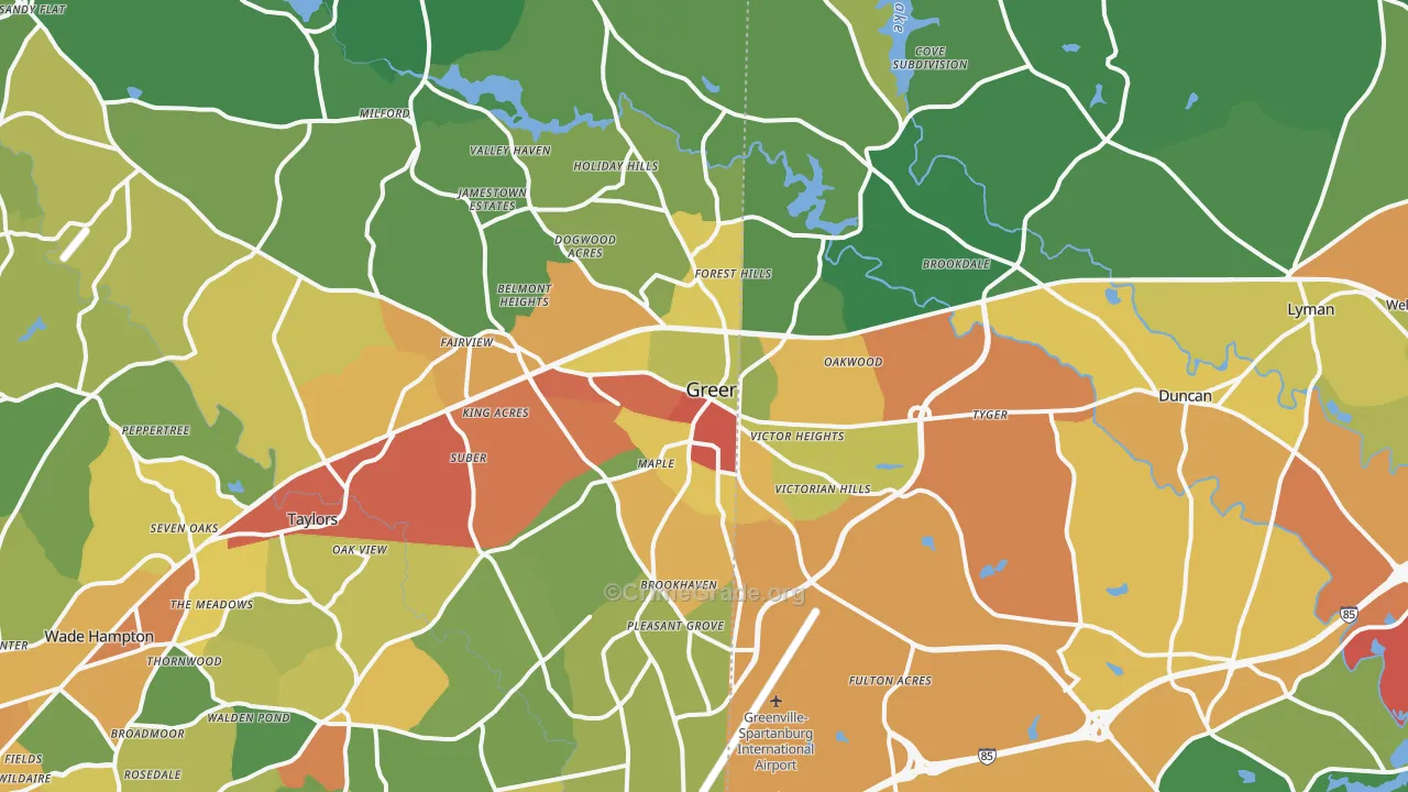 29651, SC Map of Theft Rates