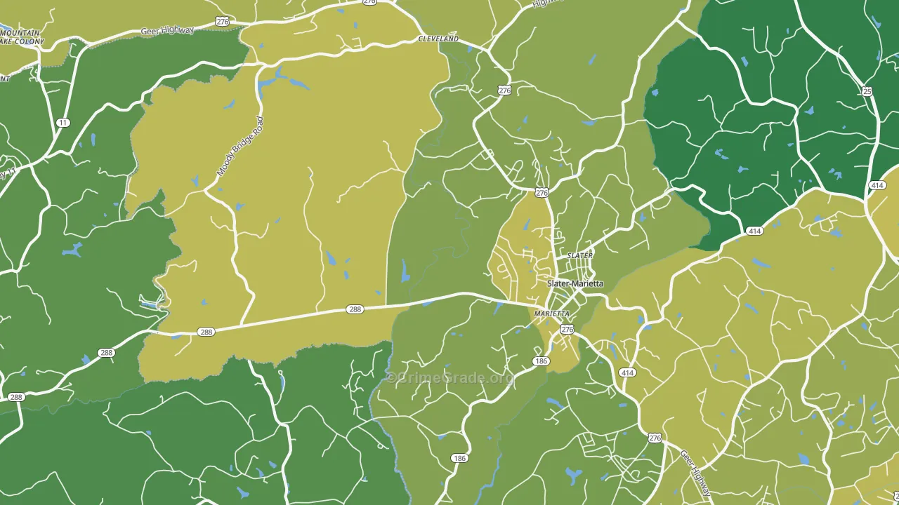 29661, SC Map of Theft Rates