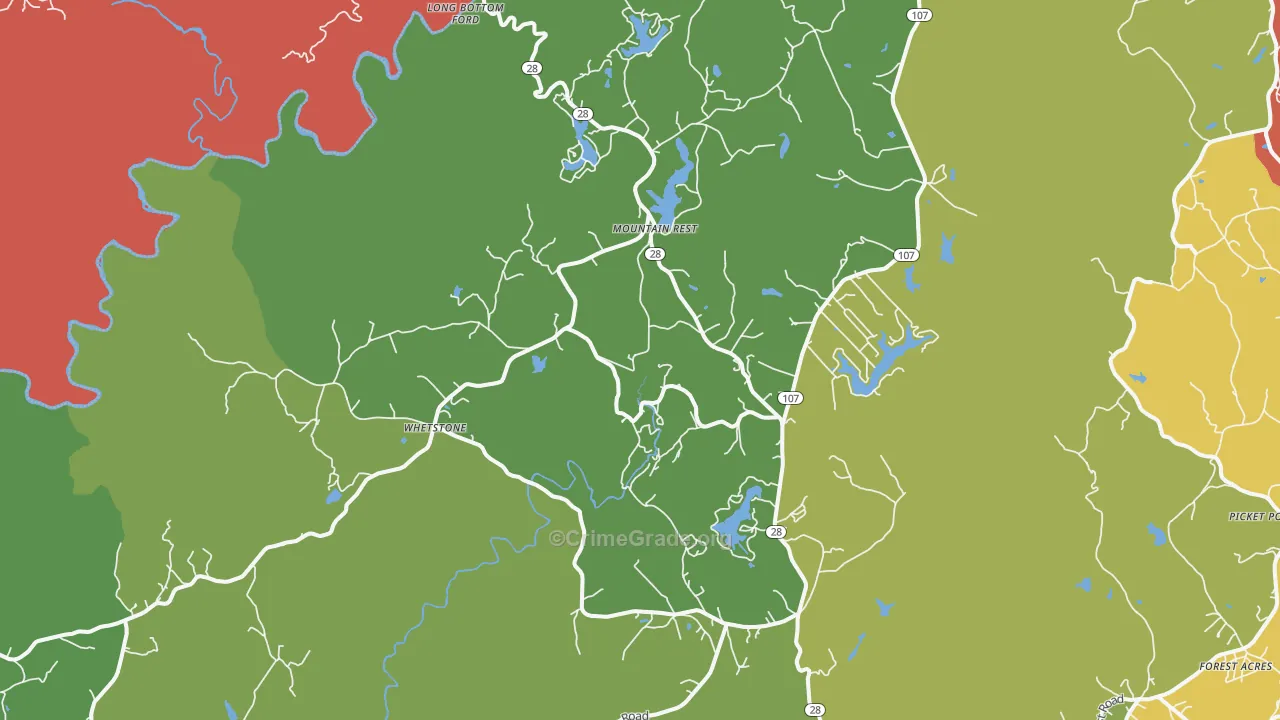 29664, SC Map of Theft Rates