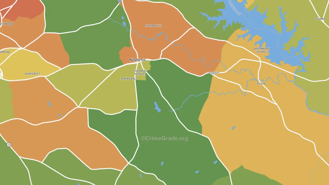 29666, SC Map of Theft Rates