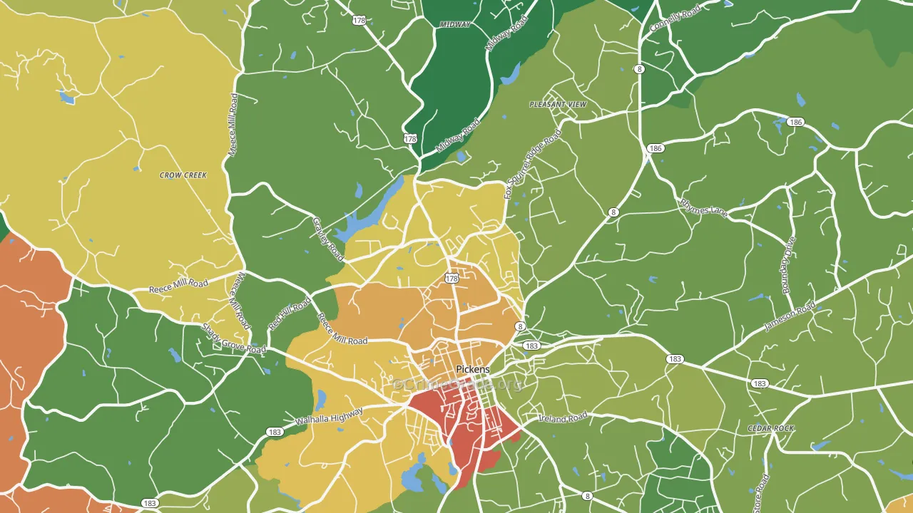 29671, SC Map of Theft Rates