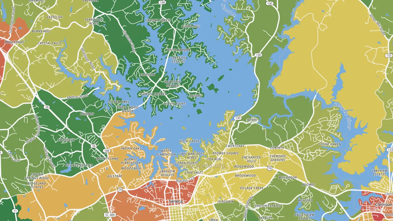 29672, SC Map of Theft Rates