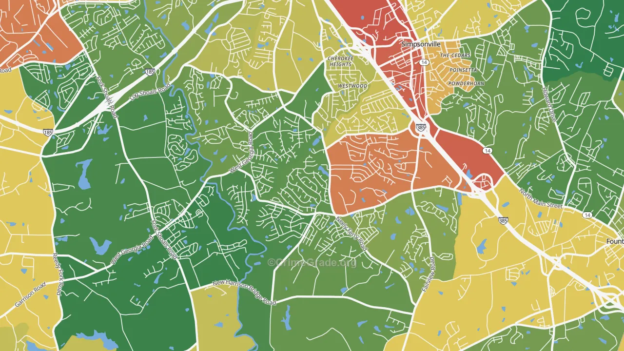 29680, SC Map of Theft Rates