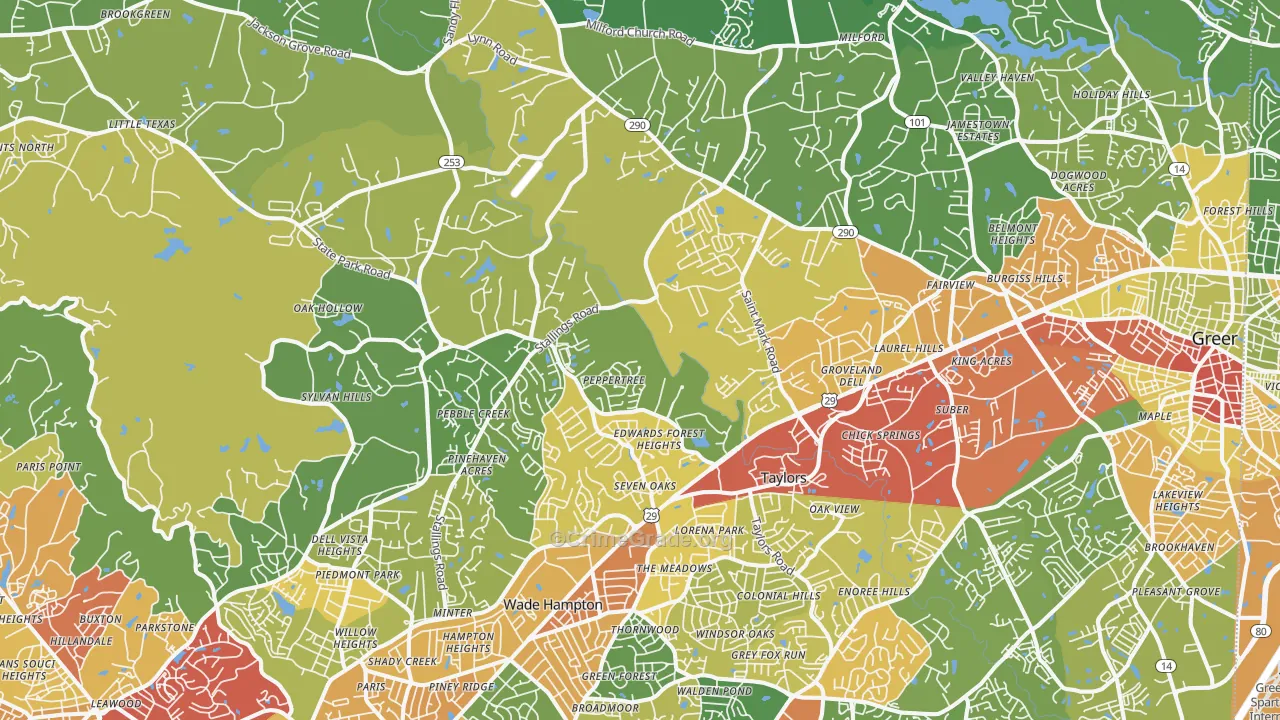 29687, SC Map of Theft Rates