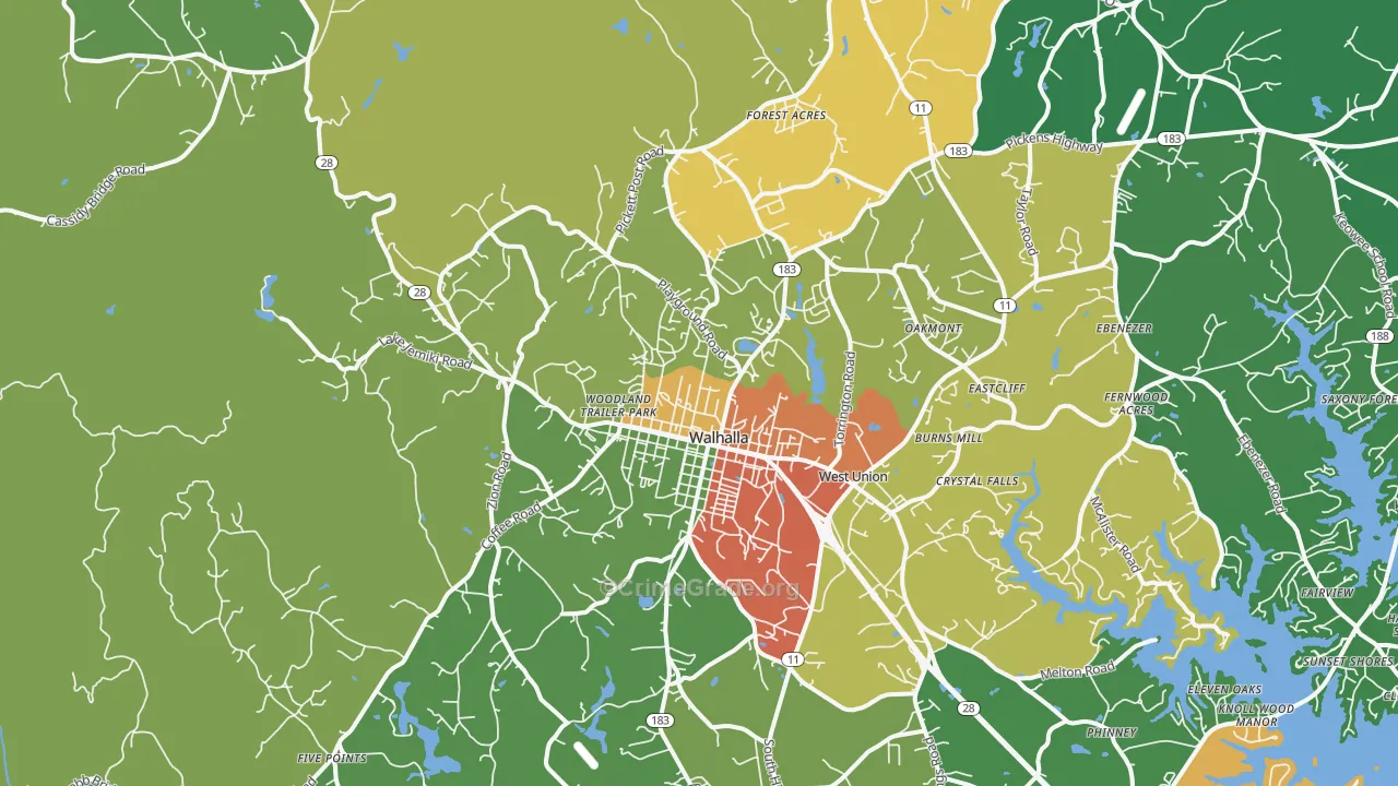29691, SC Map of Theft Rates