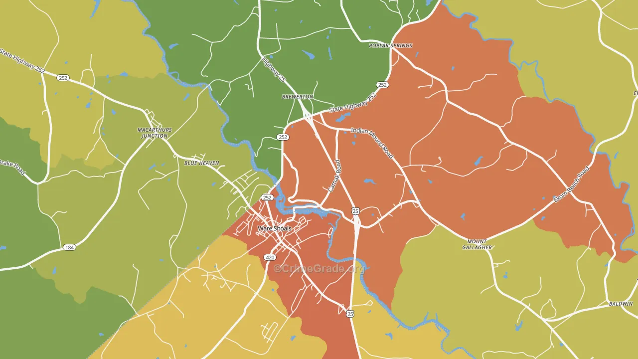 29692, SC Map of Theft Rates