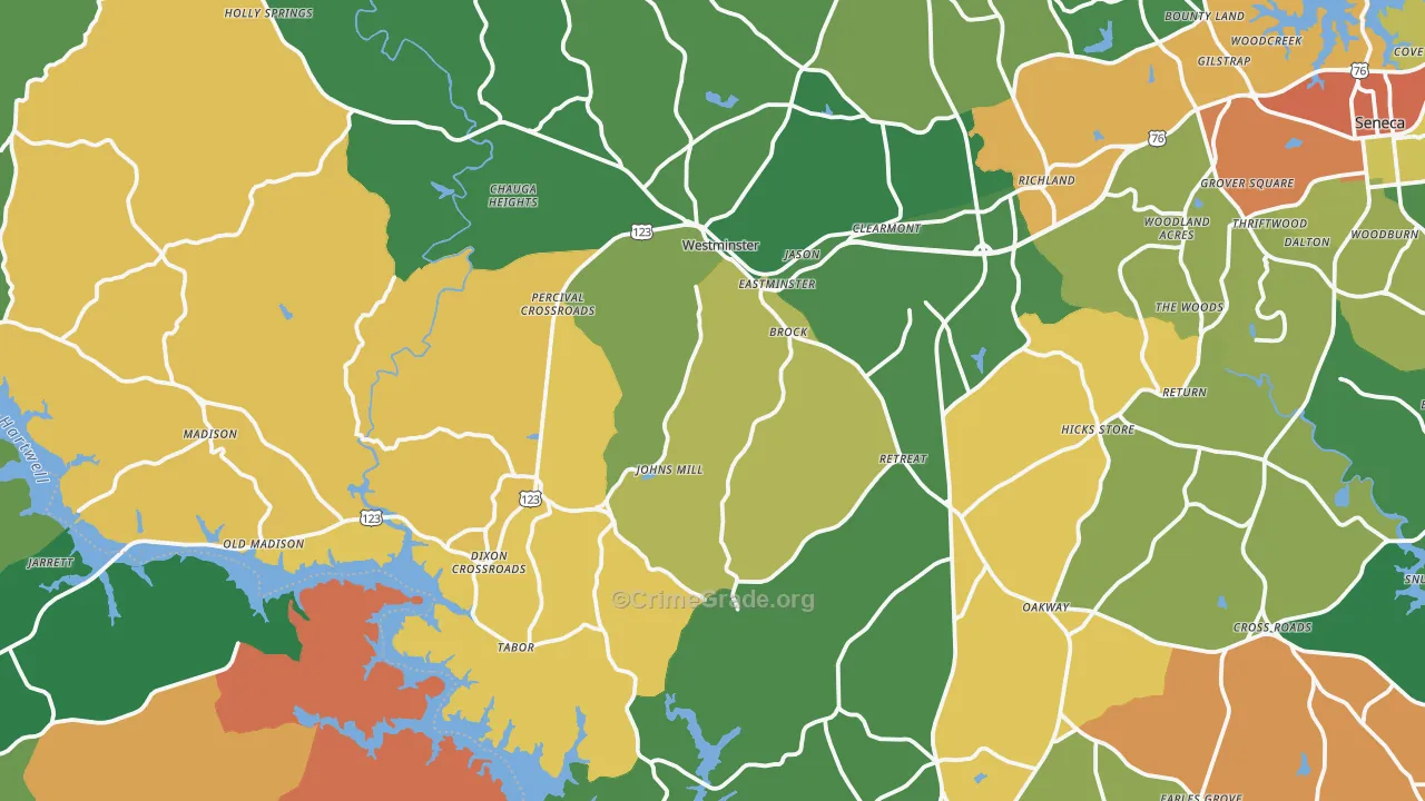 29693, SC Map of Theft Rates