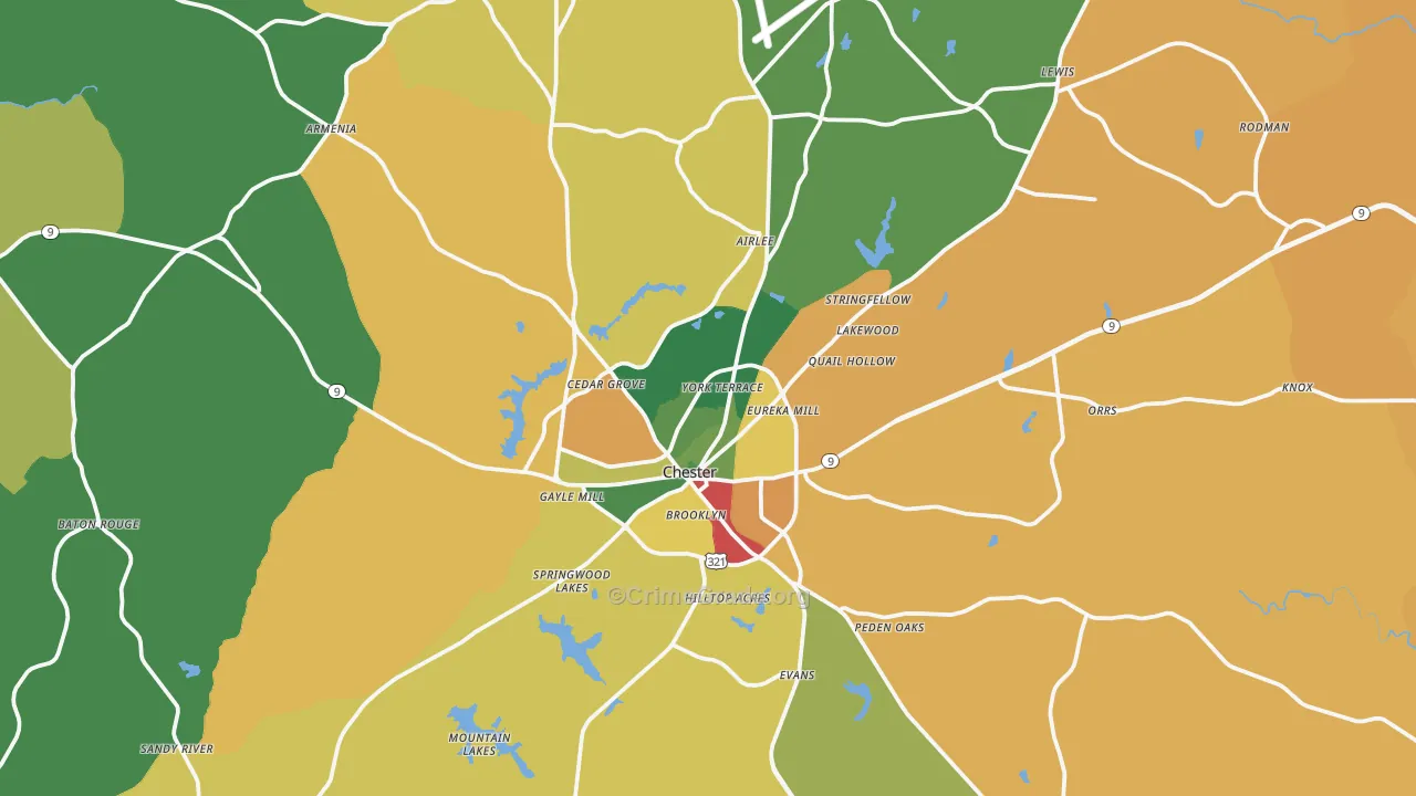 29706, SC Map of Theft Rates