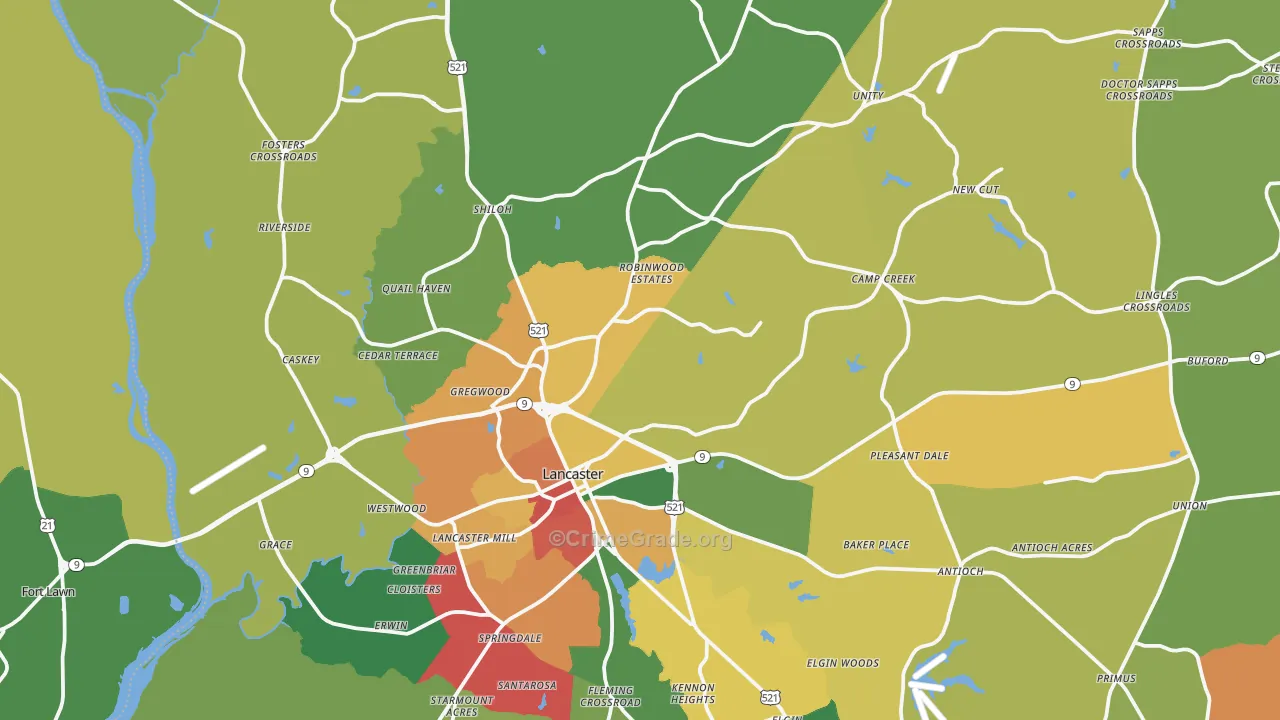 29720, SC Map of Theft Rates