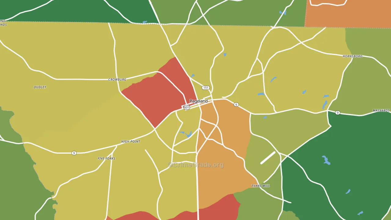 29728, SC Map of Theft Rates