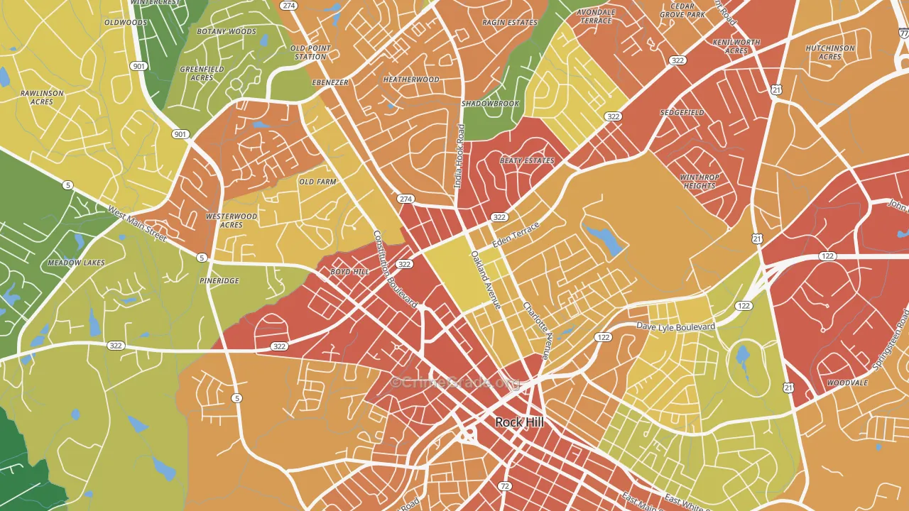 29733, SC Map of Theft Rates