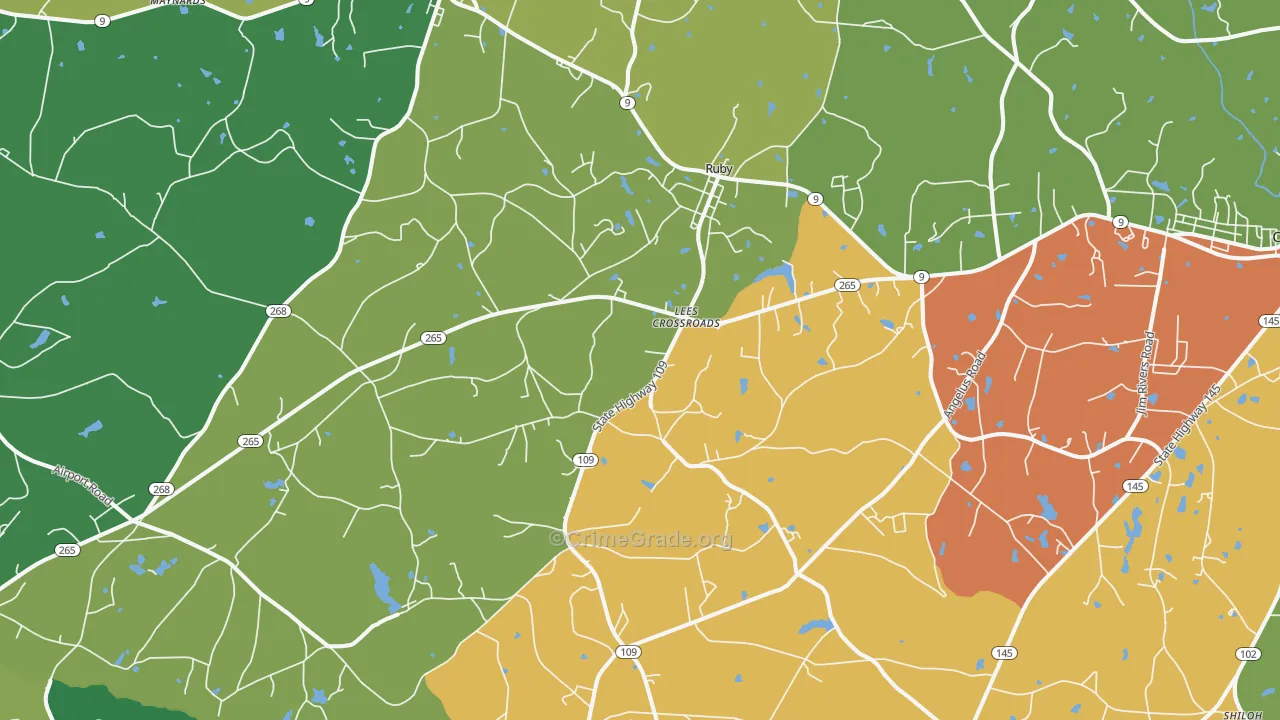 29741, SC Map of Theft Rates