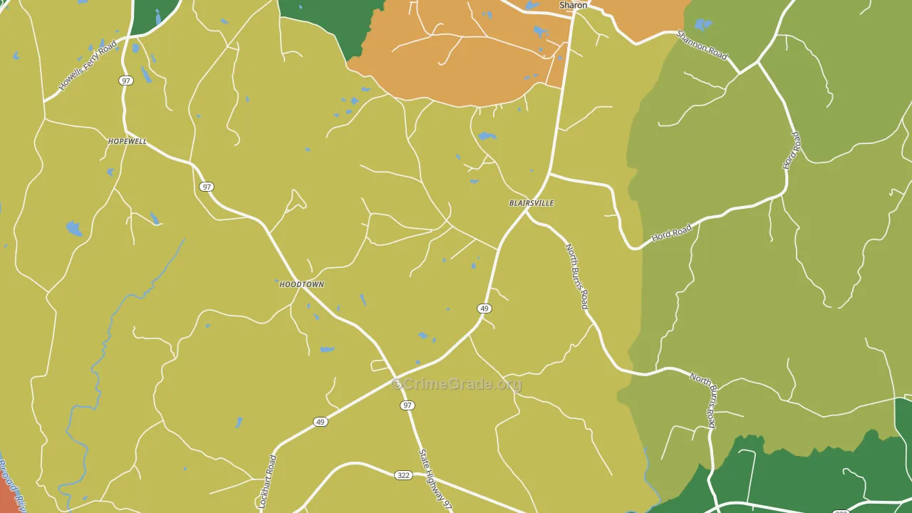 29742, SC Map of Theft Rates