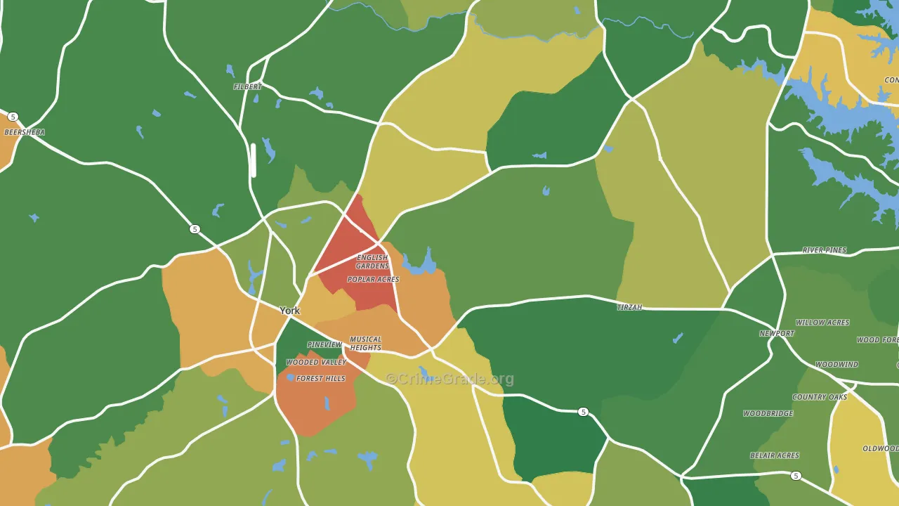 29745, SC Map of Theft Rates