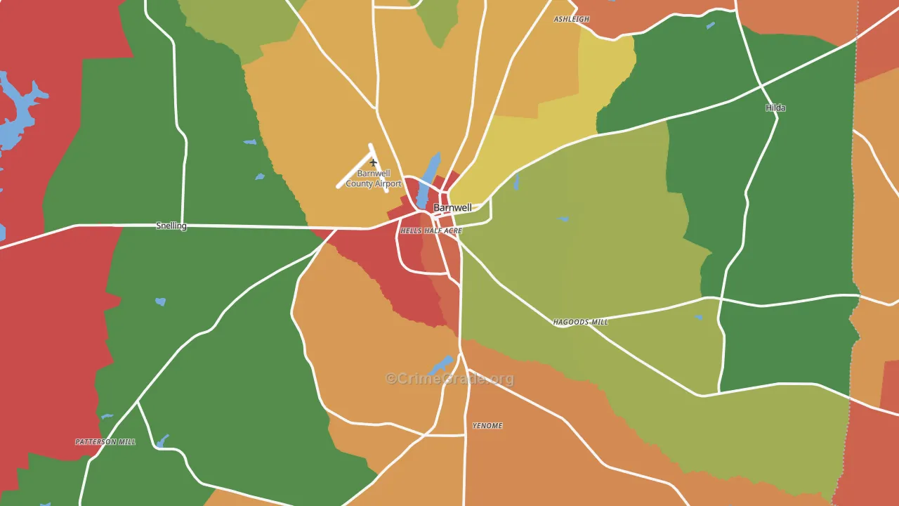 29812, SC Map of Theft Rates