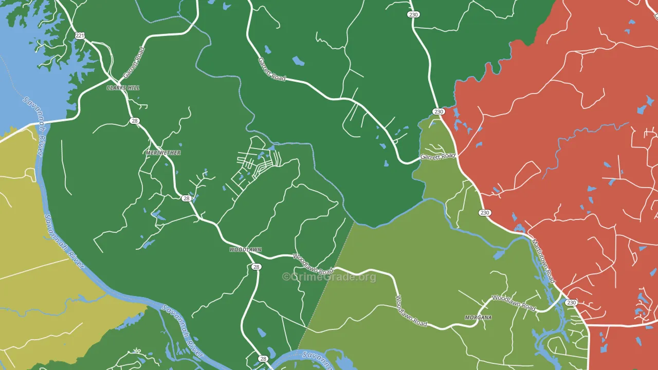 29821, SC Map of Theft Rates