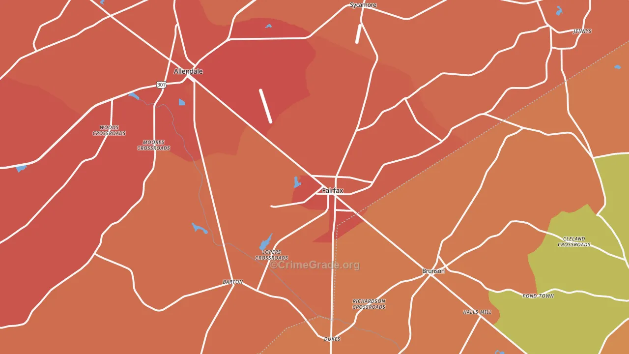 29827, SC Map of Theft Rates