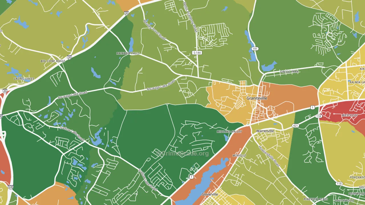 29829, SC Map of Theft Rates