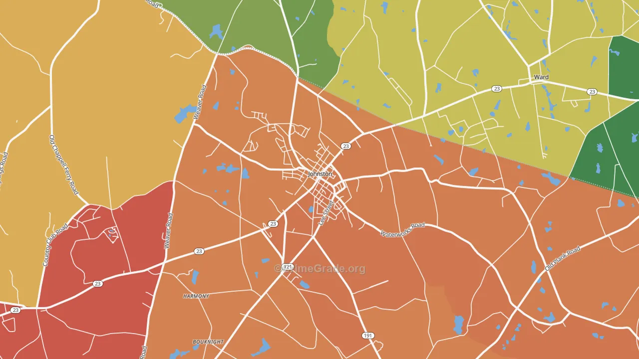 29832, SC Map of Theft Rates