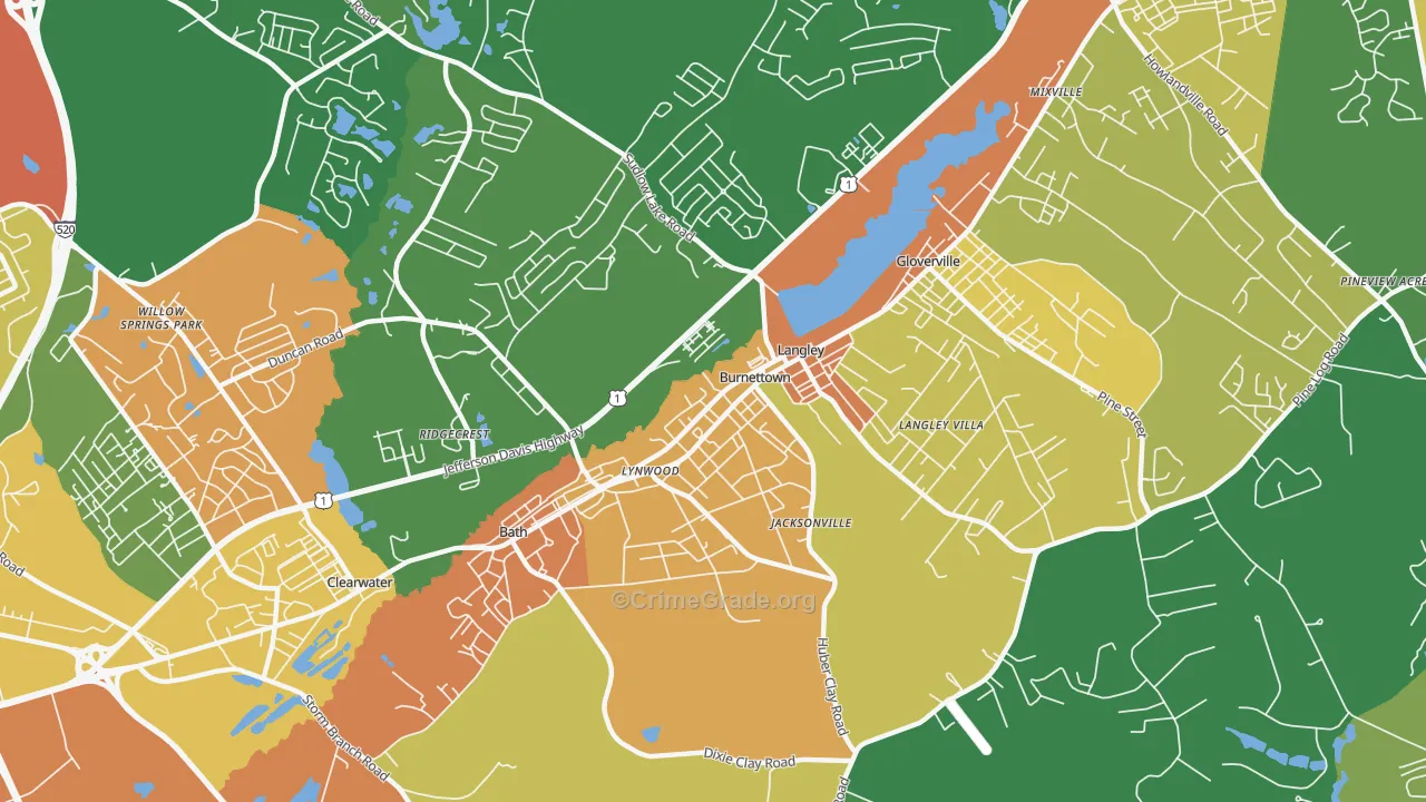 29834, SC Map of Theft Rates