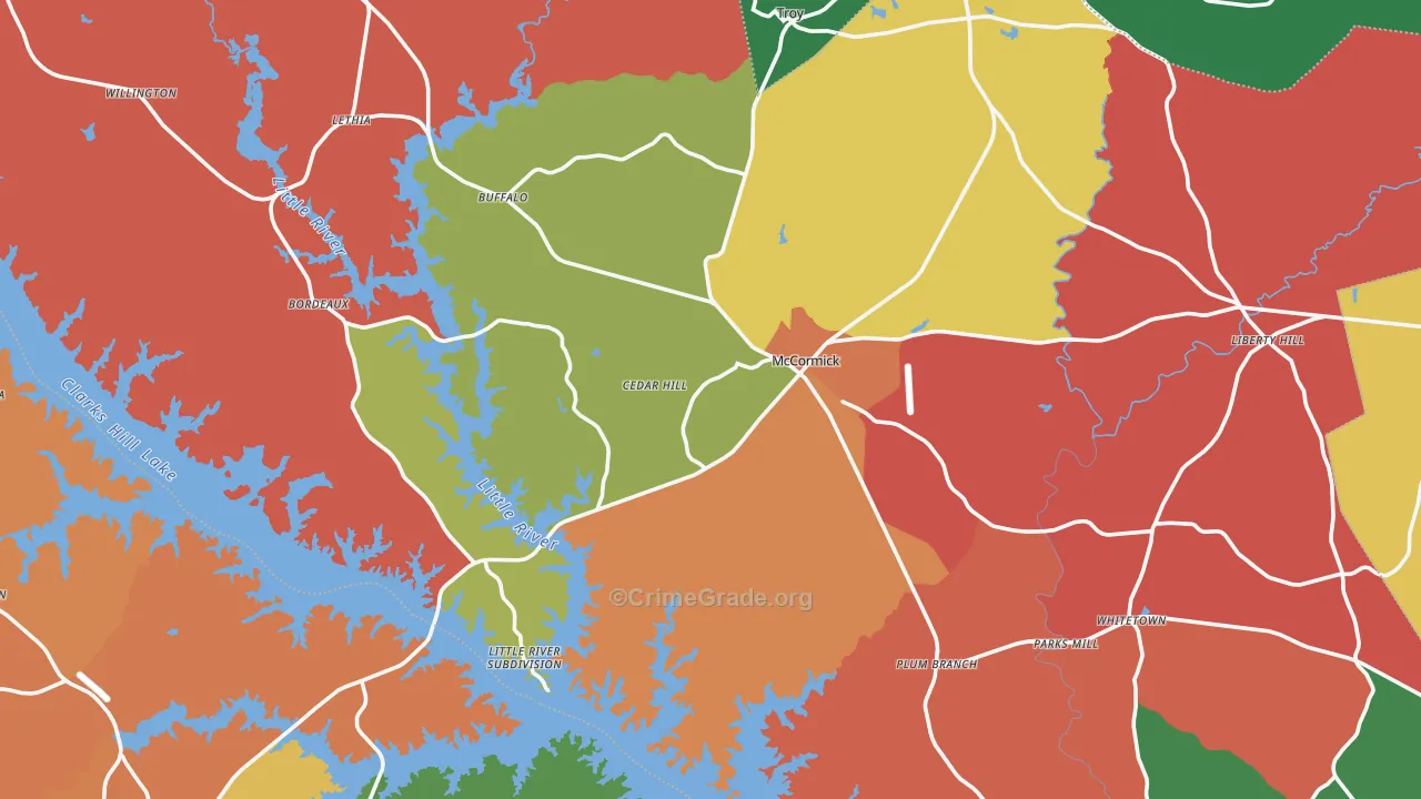 29835, SC Map of Theft Rates