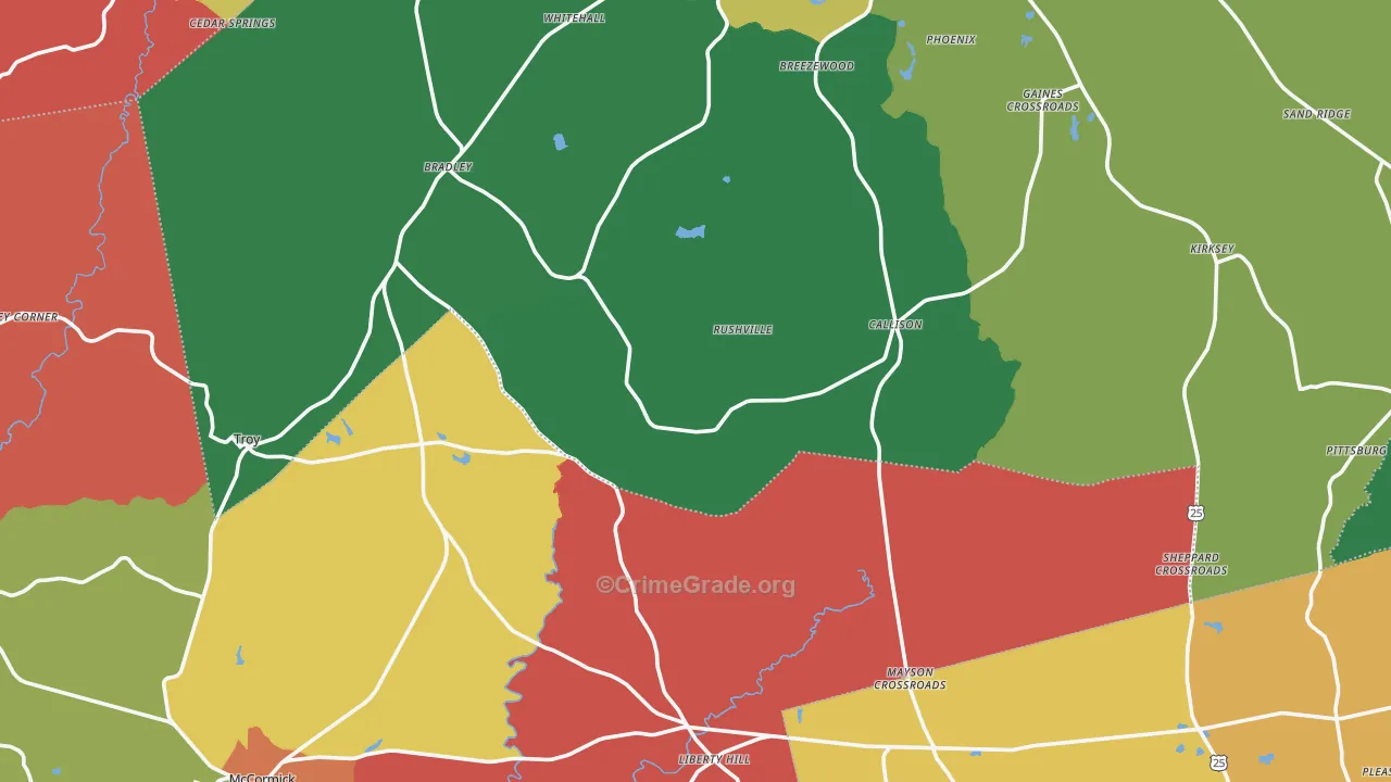 29848, SC Map of Theft Rates