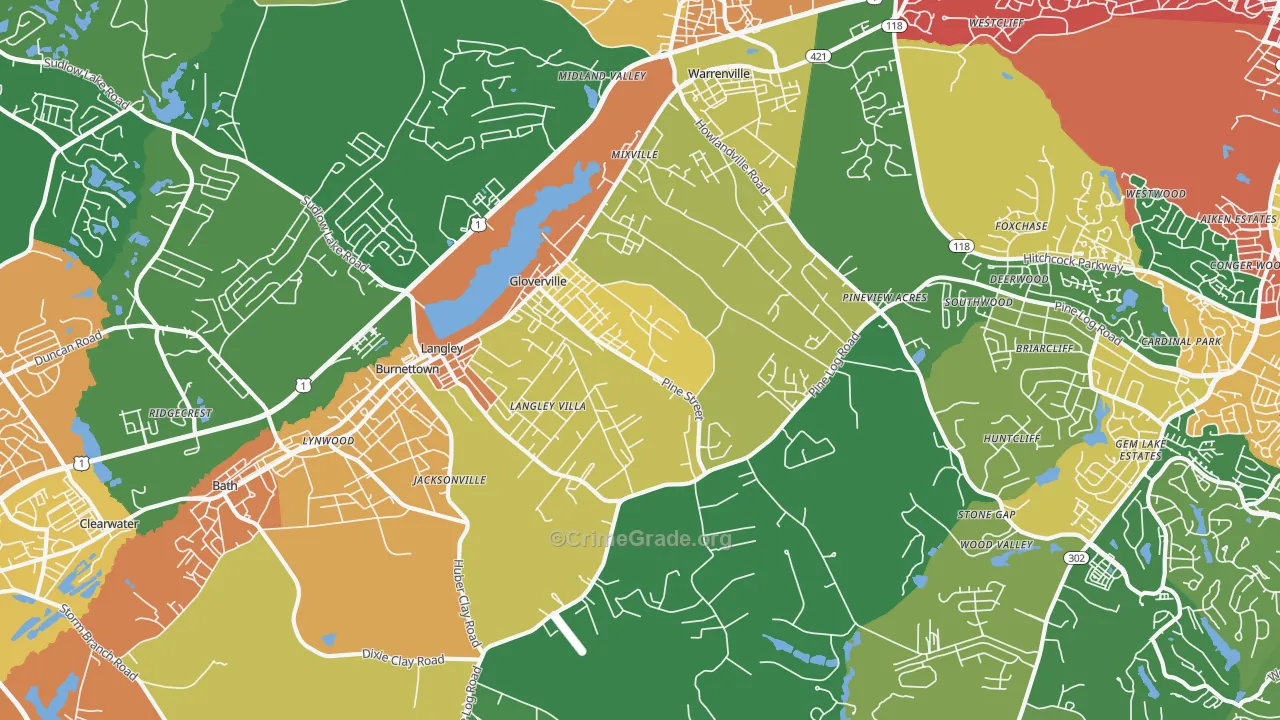 29851, SC Map of Theft Rates
