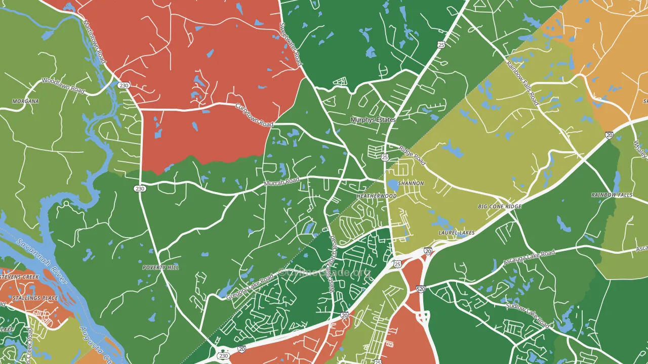 29860, SC Map of Theft Rates