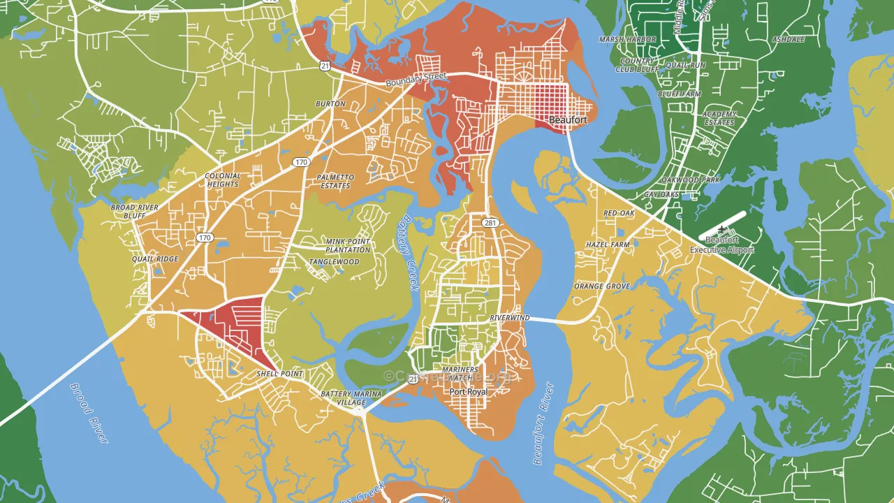 29902, SC Map of Theft Rates
