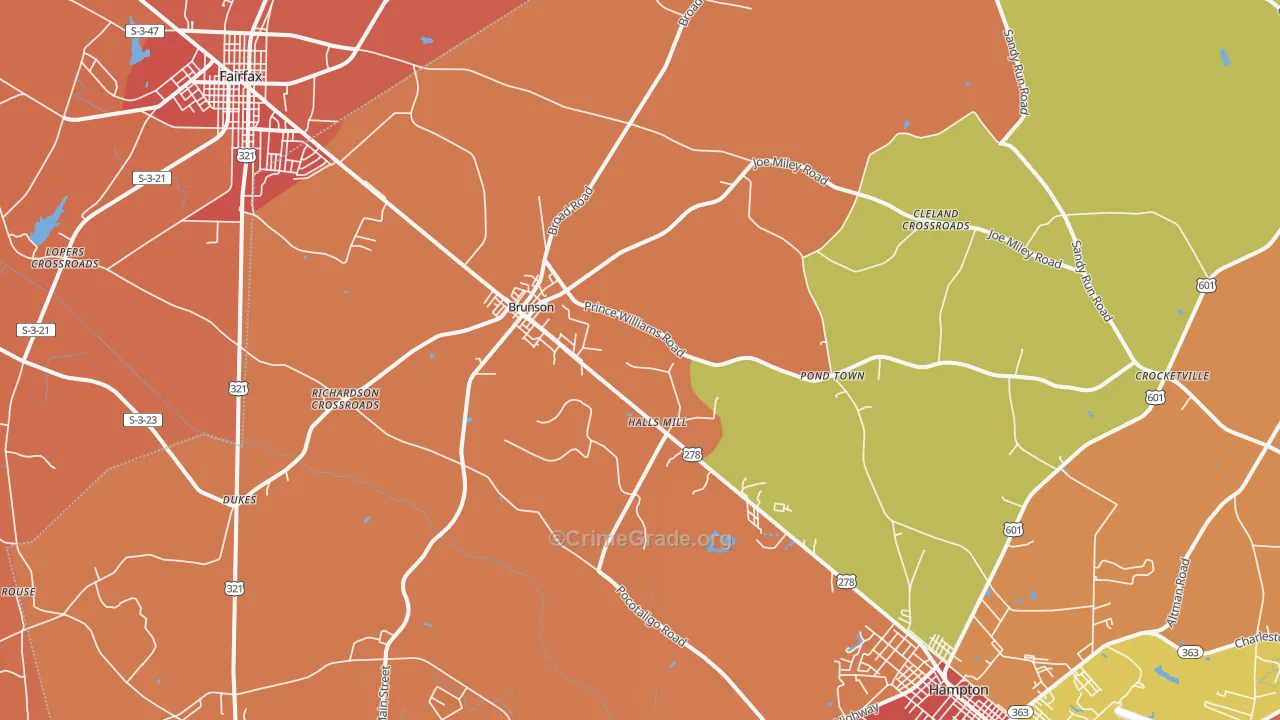 29911, SC Map of Theft Rates
