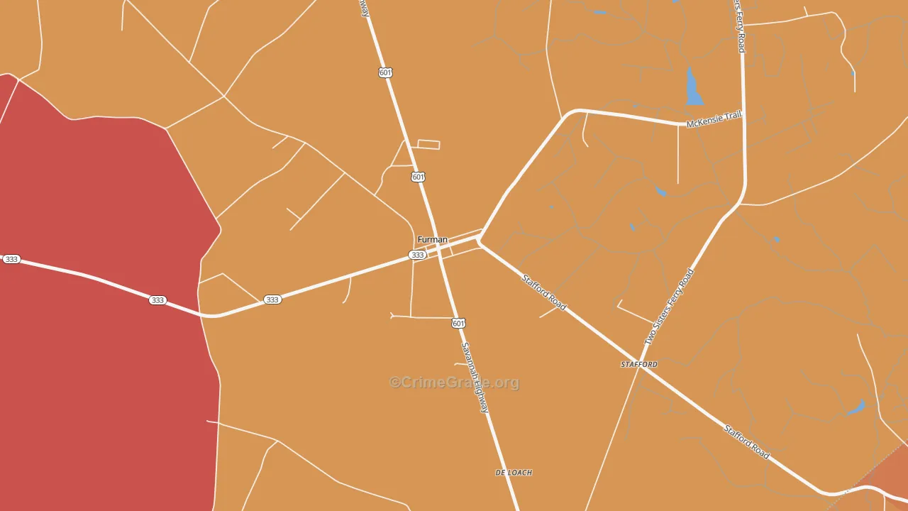 29921, SC Map of Theft Rates
