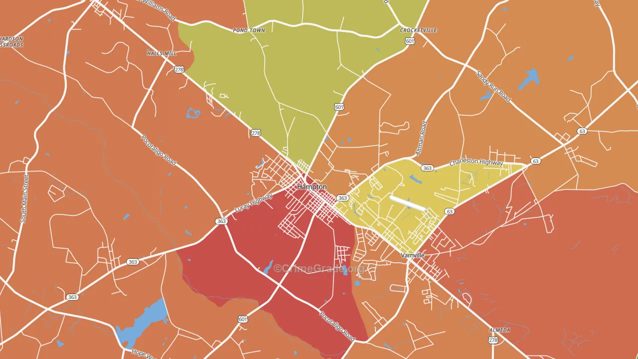 29924, SC Map of Theft Rates