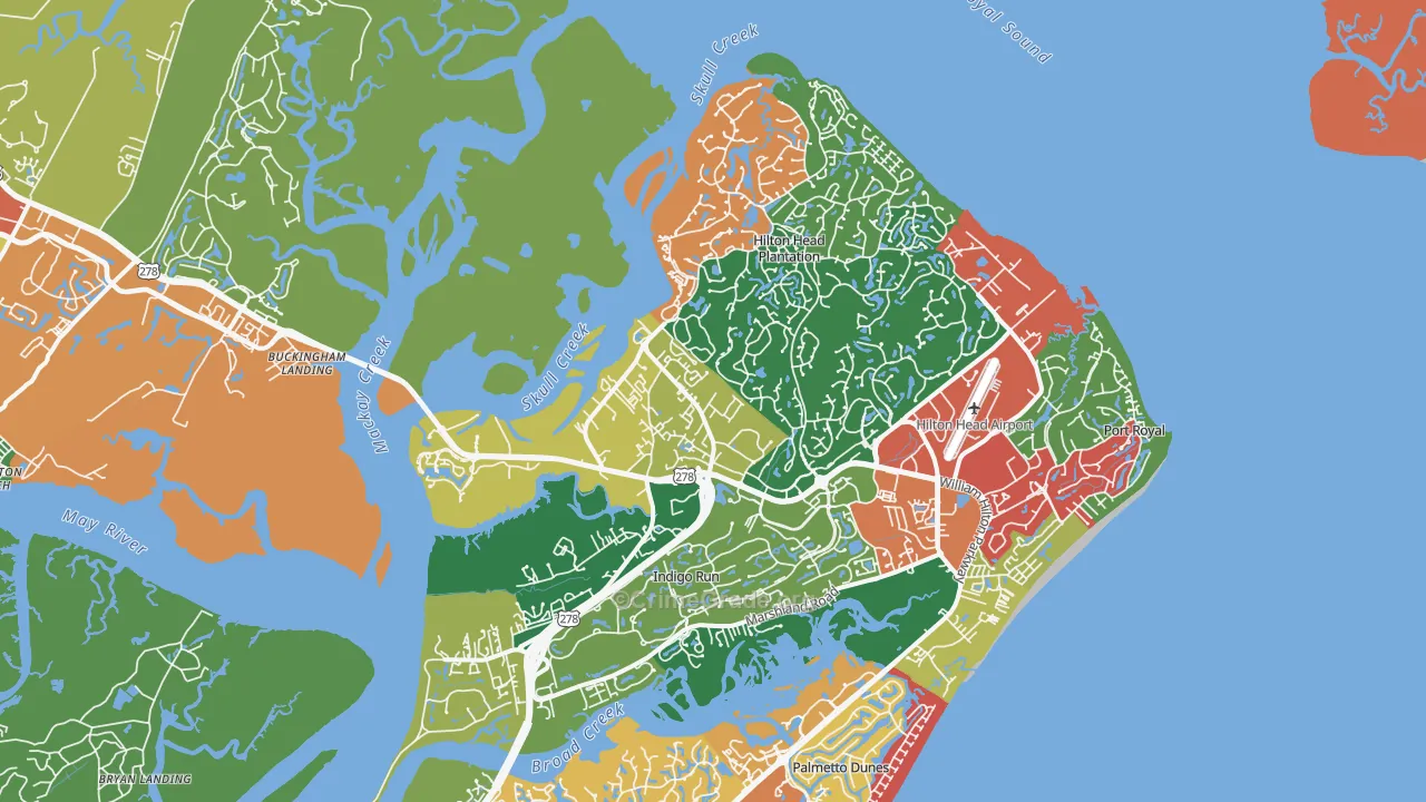 29926, SC Map of Theft Rates