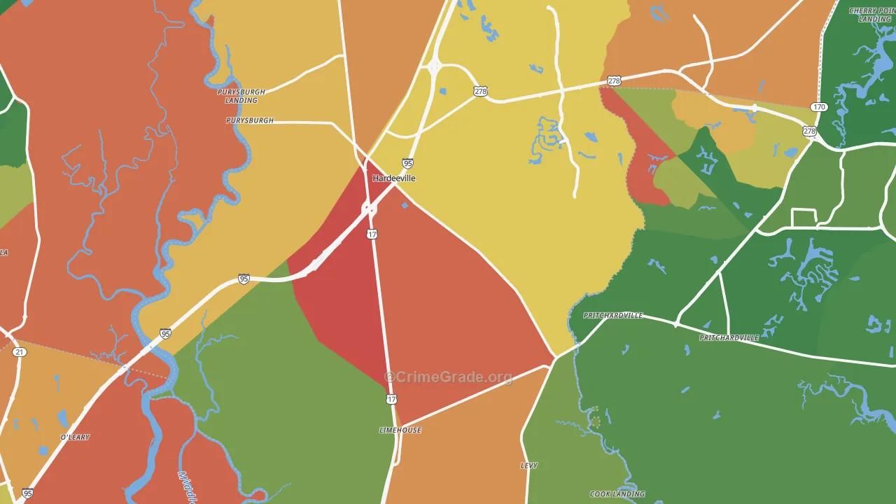 29927, SC Map of Theft Rates