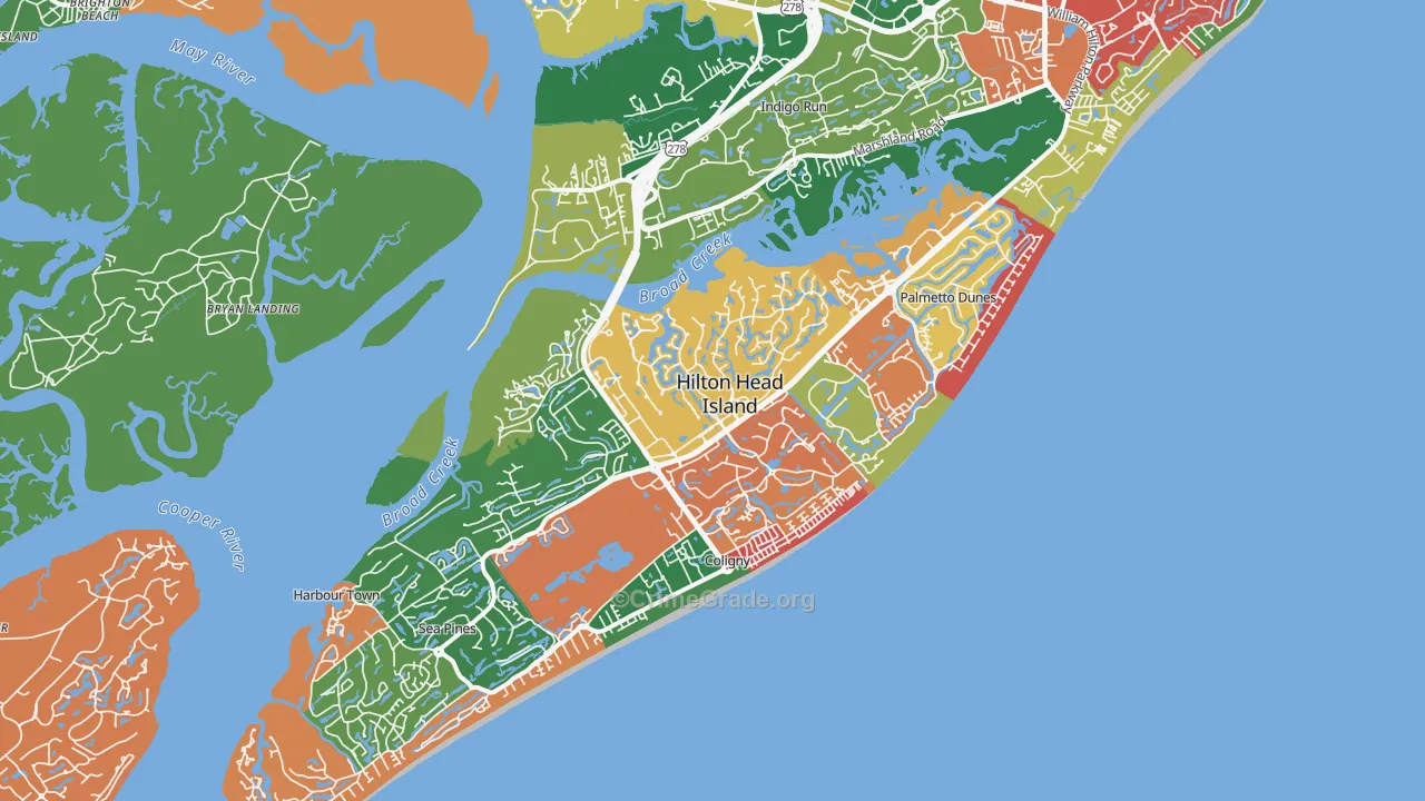 29928, SC Map of Theft Rates