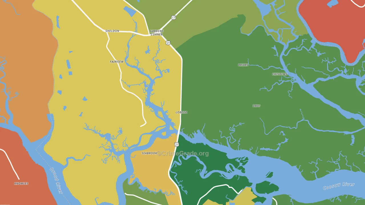 29940, SC Map of Theft Rates