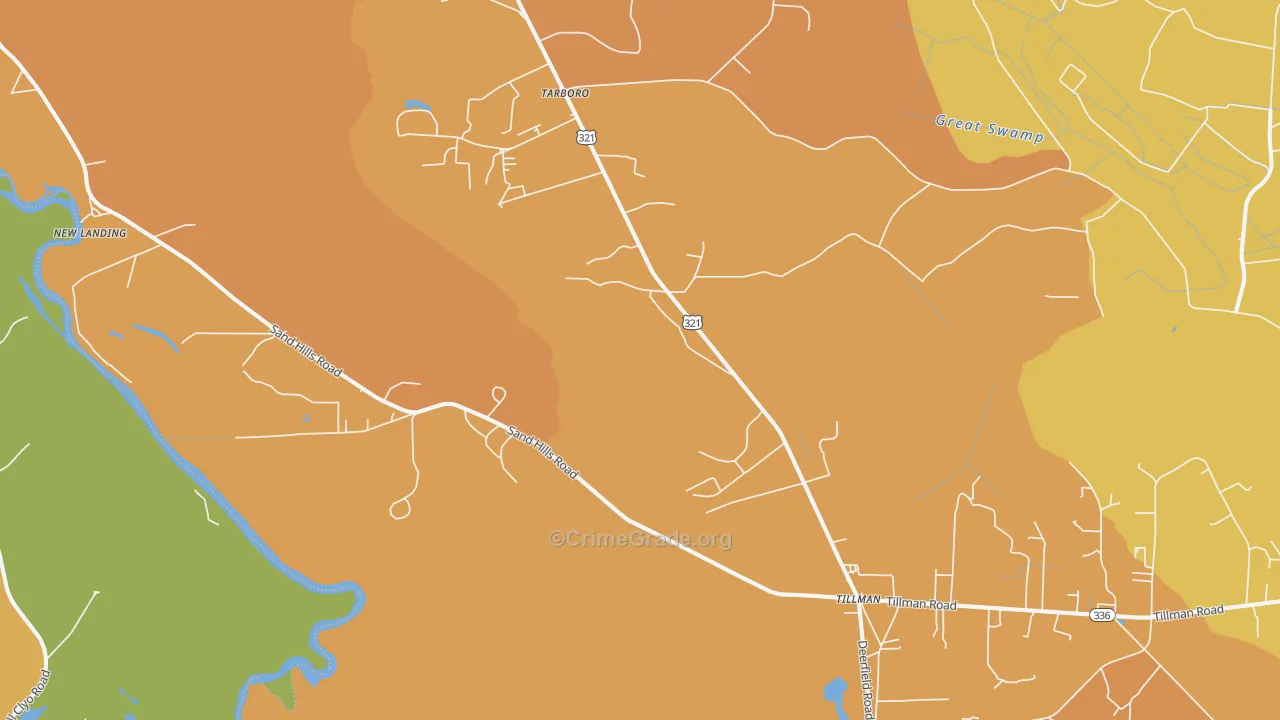 29943, SC Map of Theft Rates