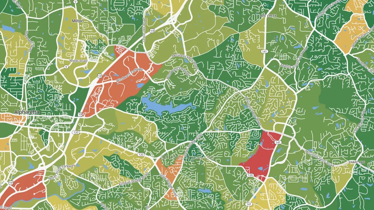30005, GA Map of Theft Rates